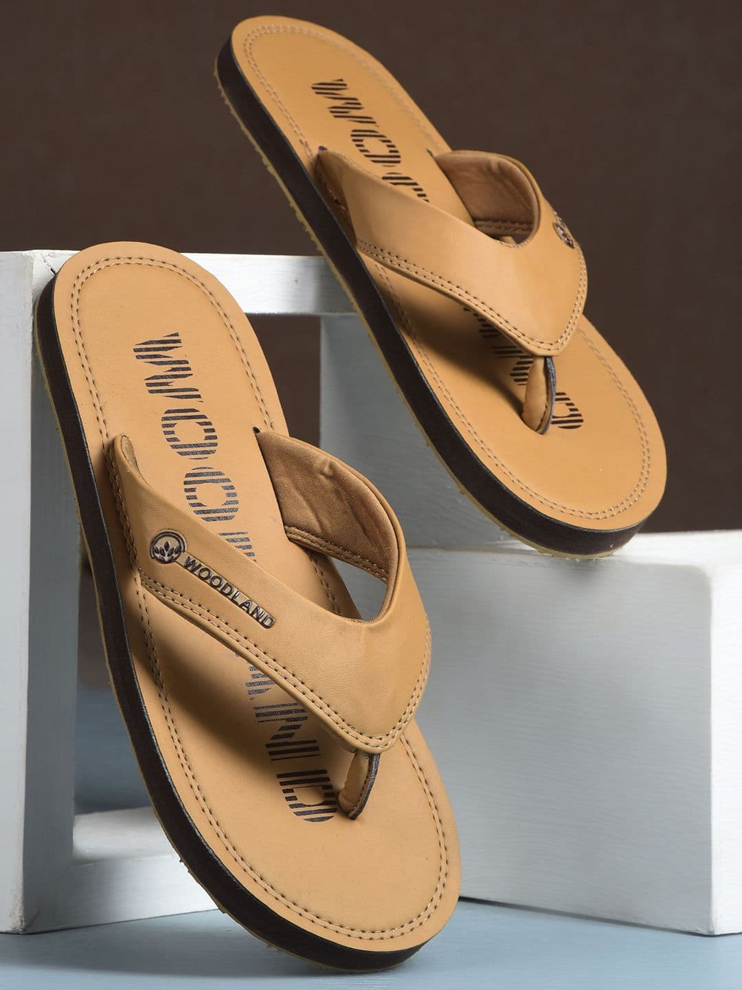 Woodland Men Solid Thong Flip-Flops - view 1