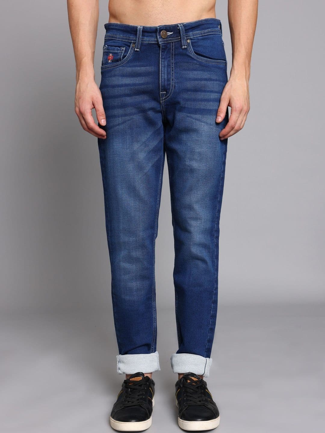 TRIGGER Men Solid Slim Fit Mid-Rise Light Fade Stretchable Clean Look Jeans - view 1