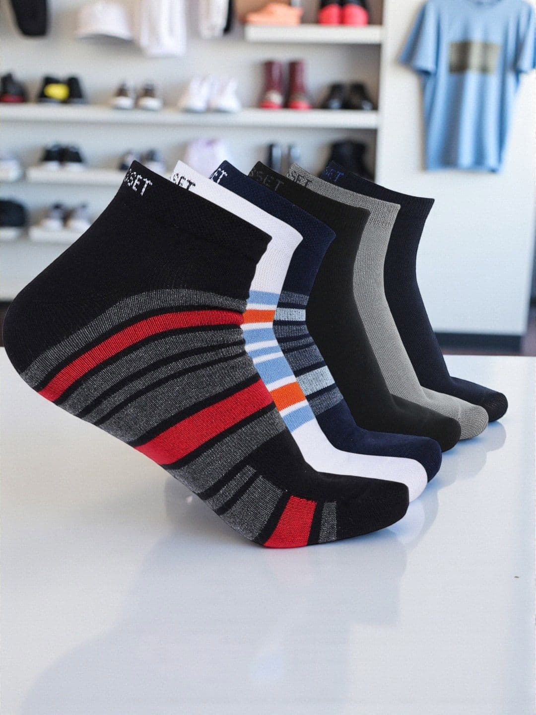 CRUSSET Men Pack Of 6 Assorted Ankle-Length Socks - view 1