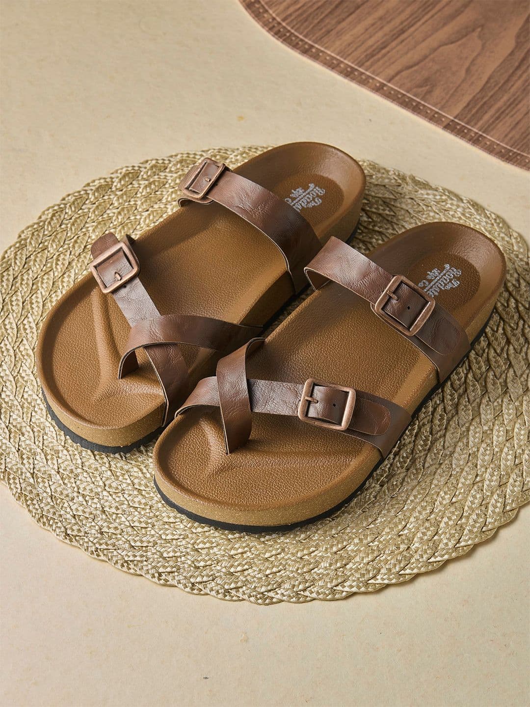 The Roadster Lifestyle Co. Men Stylish Dual Strap Comfort Sandals with Buckle Detail - view 1