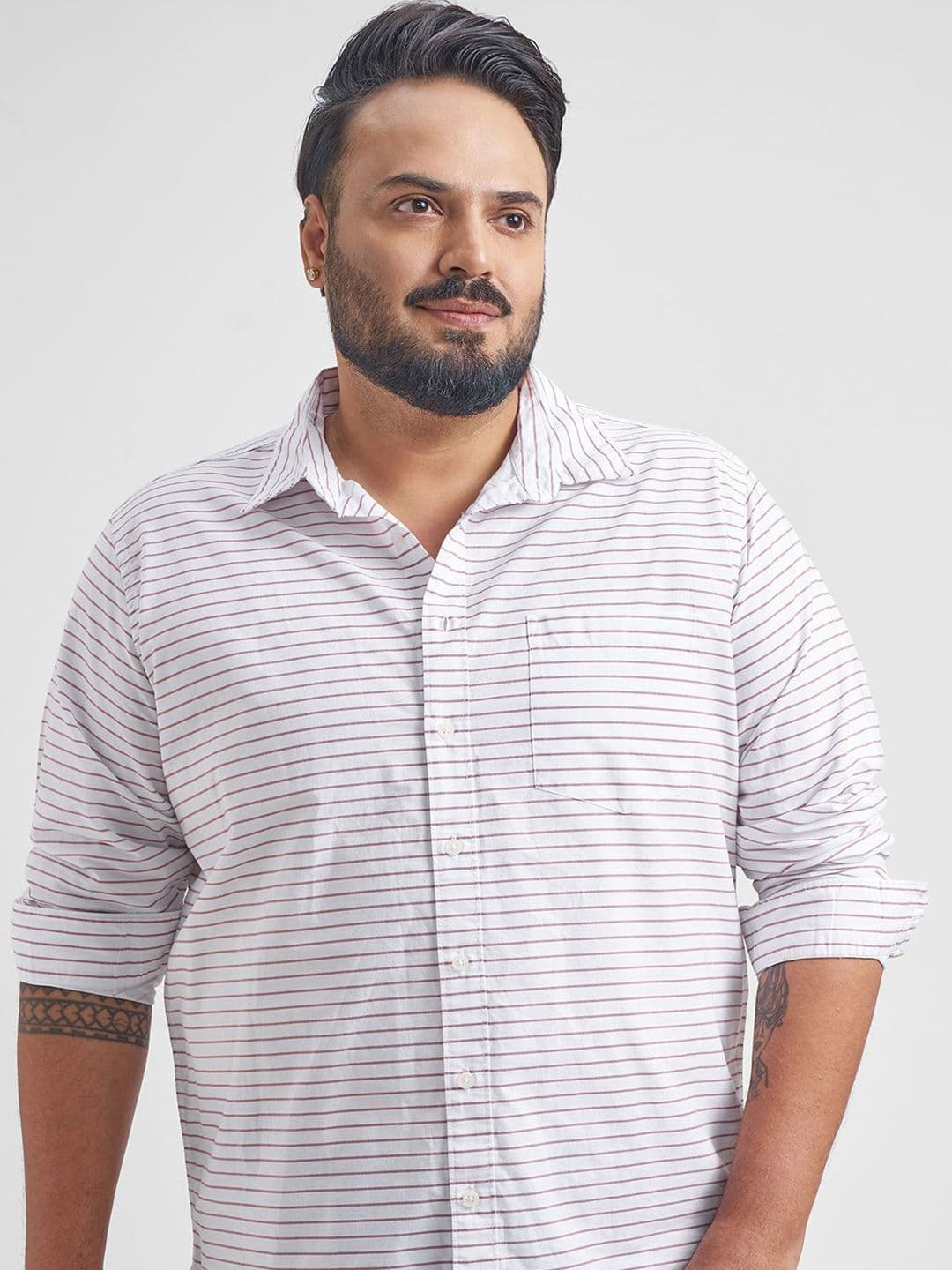 HIGHLANDER Men Slim Fit Pinstripes Striped Casual Shirt - view 1