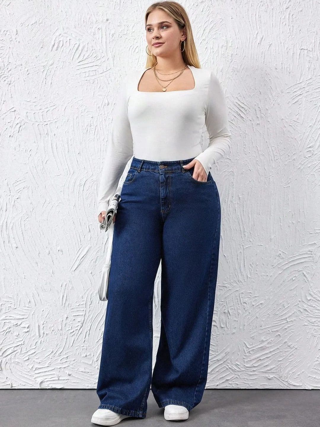 Kotty Women Wide Leg High-Rise Plus Size Stretchable Jeans - view 1