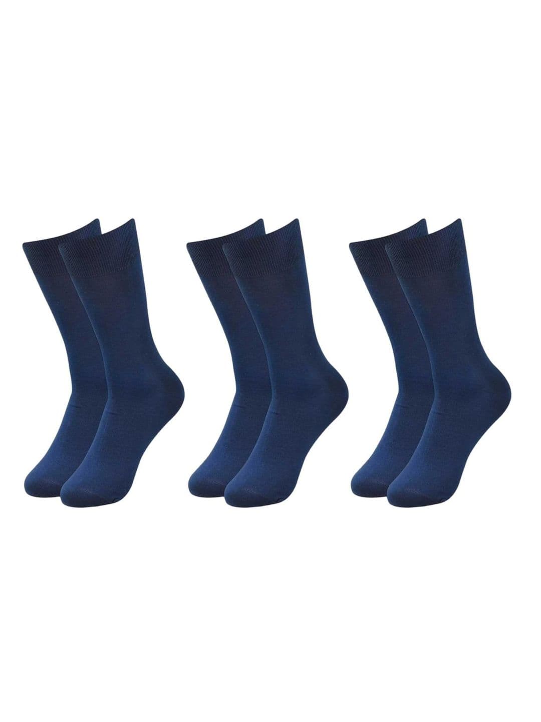 Akeeta Unisex Pack Of 3 Blue Cotton Calf Length Socks - view 1