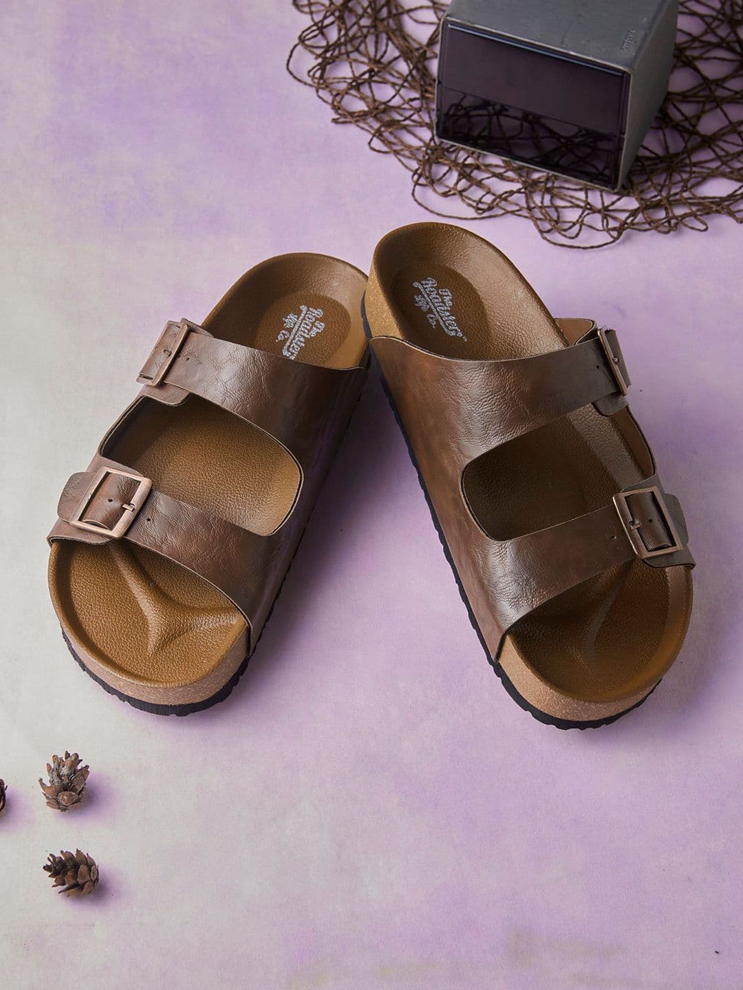 The Roadster Lifestyle Co. Men Comfort Stylish Dual Strap Buckle Design Sandals - view 1