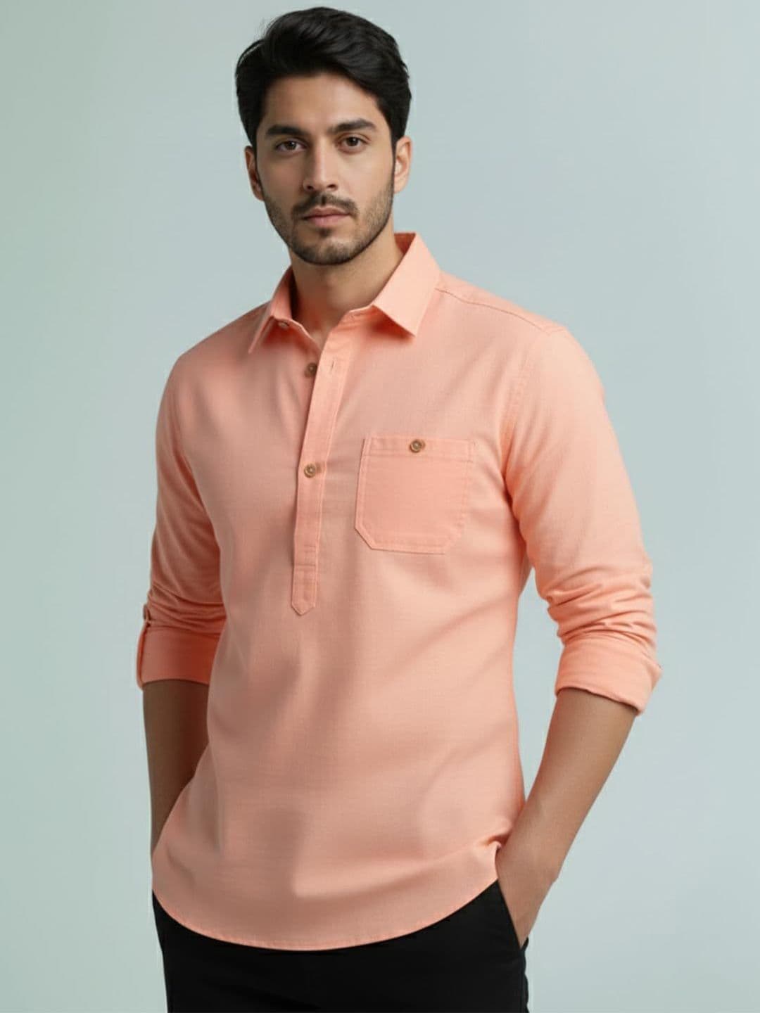 Vida Loca Shirt Collar Short Straight Kurta - view 1