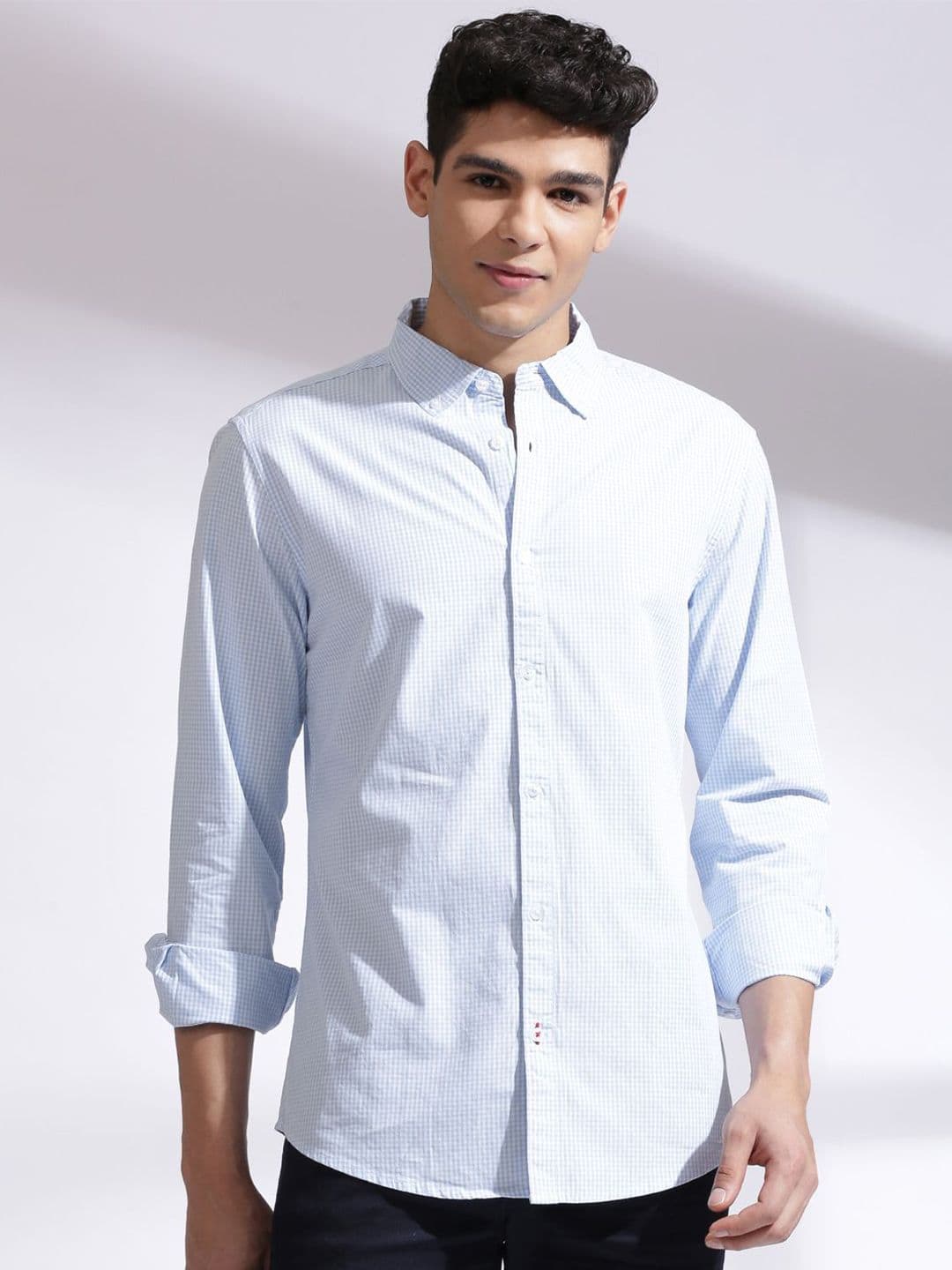 INVICTUS Men Standard Slim Fit Micro Checks Checked Casual Shirt - view 1