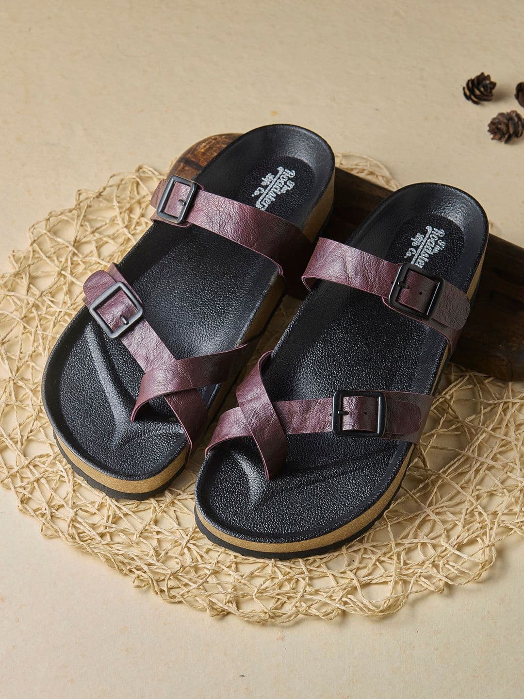 The Roadster Lifestyle Co Men Stylish Dual Strap Buckle Design Comfort Sandals - view 1
