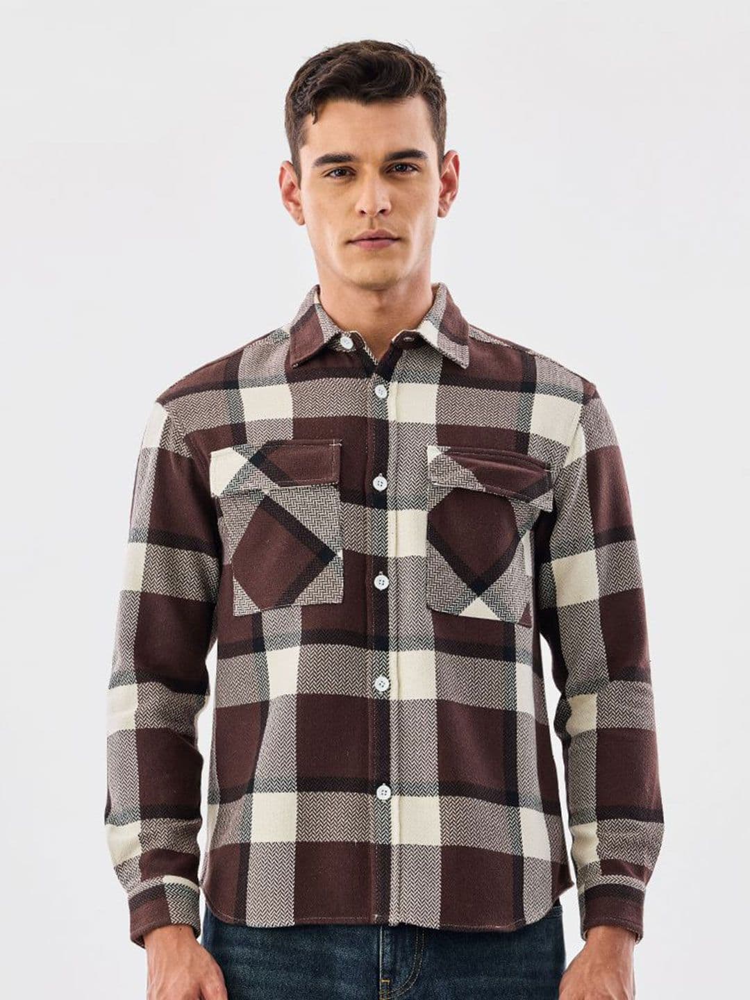Snitch Men Tartan Checks Checked Spread Collar Regular Fit Casual Shirt - view 1