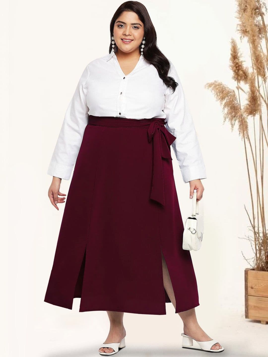 wild U A-Line Midi Slit Skirts - view 1