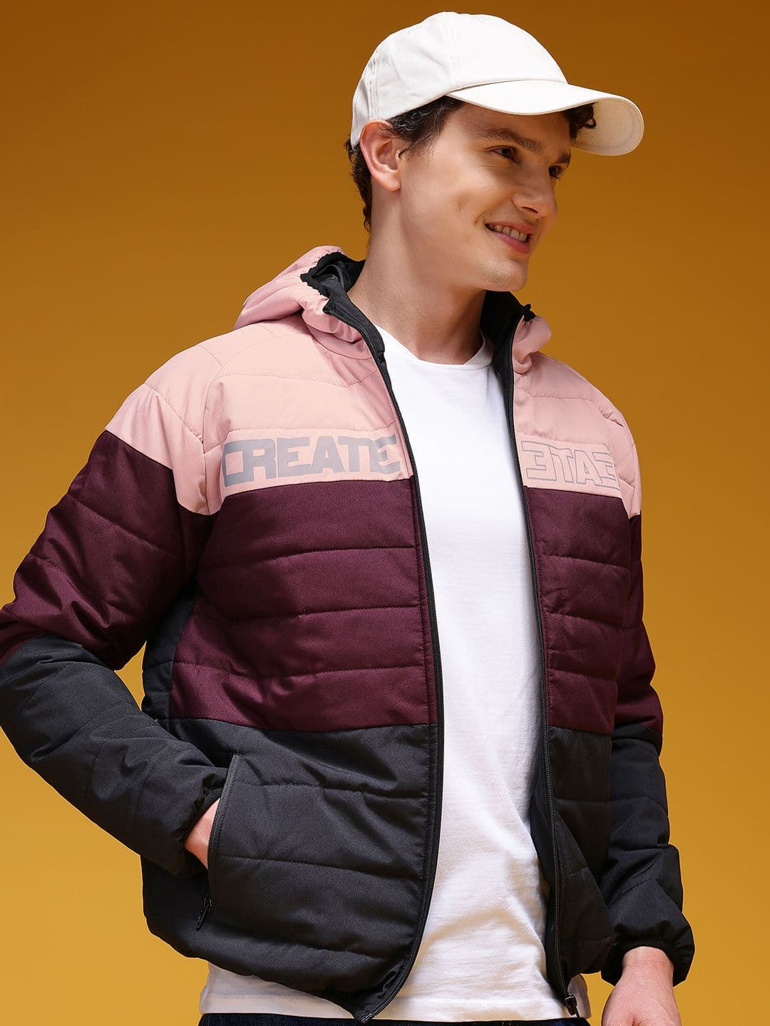 HERE&NOW Colourblocked Hooded Padded Jacket - view 1