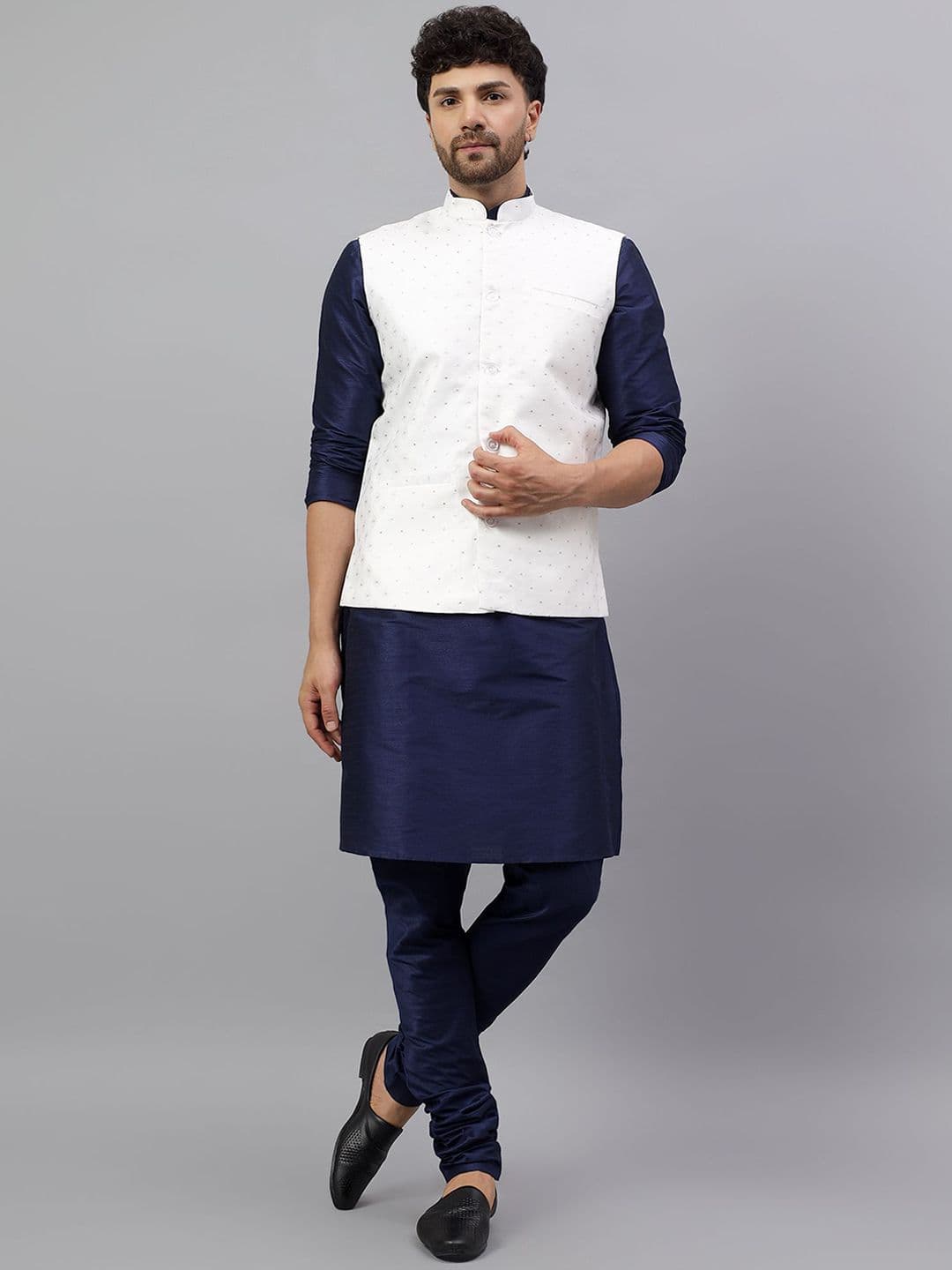 Latest Chikan Garments Men Ethnic Motifs Woven Design Nehru Jackets - view 1