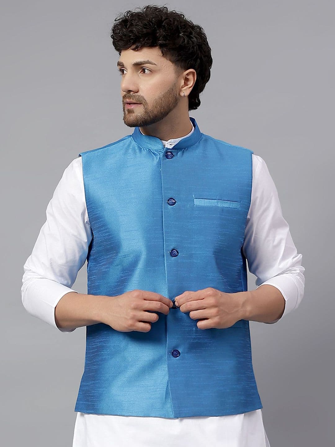 Latest Chikan Garments Men Mandarin Collar Ethnic Nehru Jackets - view 1