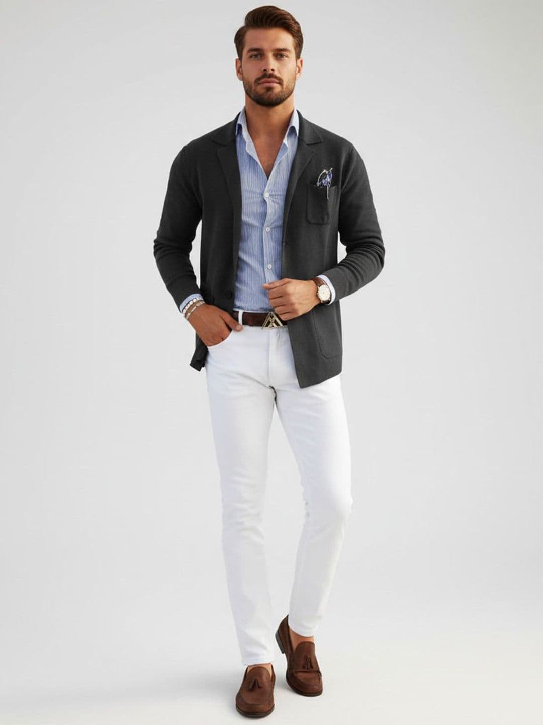 INVICTUS Men Solid Lapel Collar Tailored Jacket - view 1