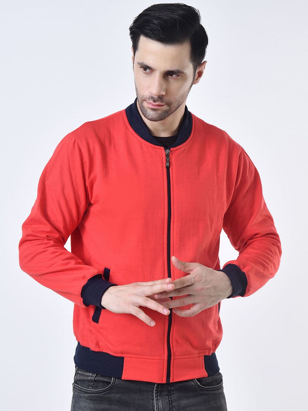 BAESD Men Stand Collar Solid Lightweight Bomber Jacket - view 1