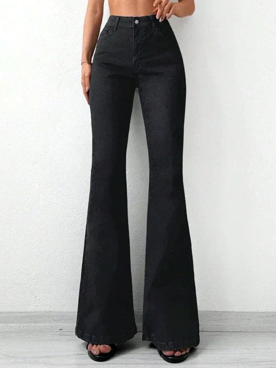 DELAN Women Jean Bootcut High-Rise Acid Wash Stretchable Denim Jeans - view 1