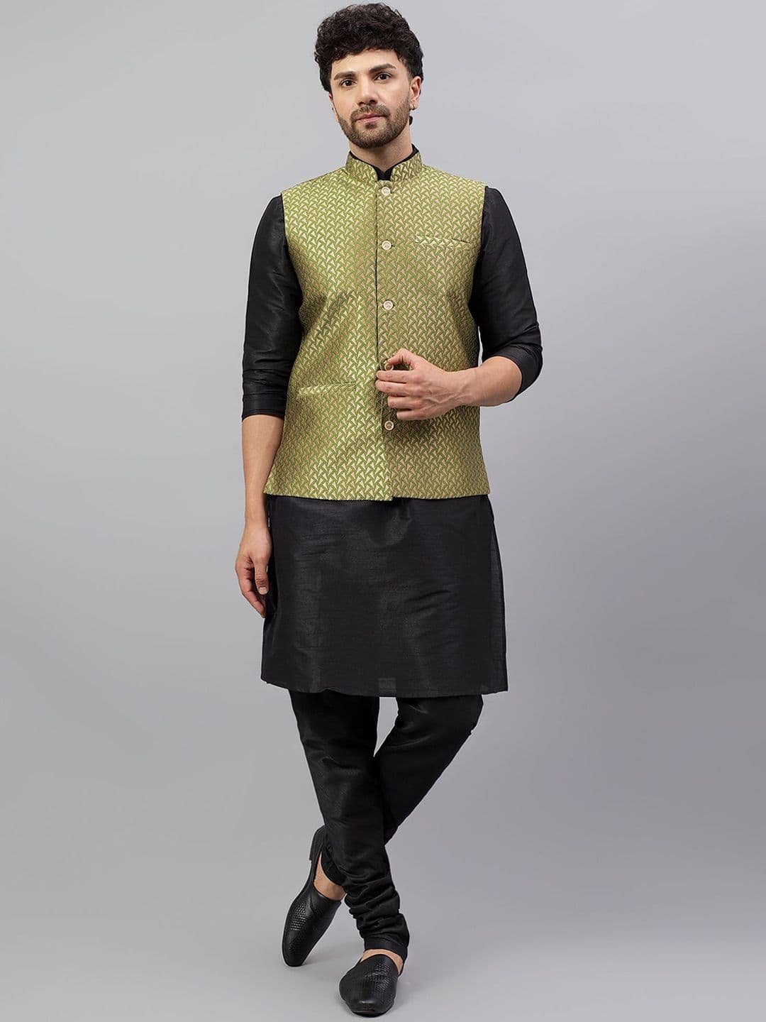 Latest Chikan Garments Men Woven Design Nehru Jackets - view 1