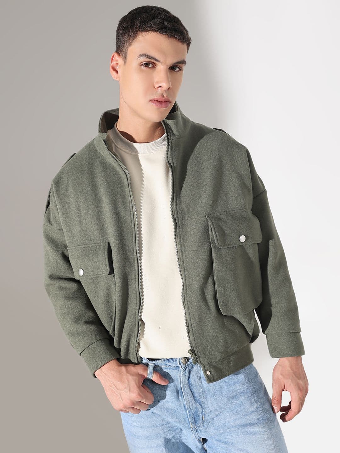 SHOWOFFFF Men Fleece Open Front Jacket - view 1