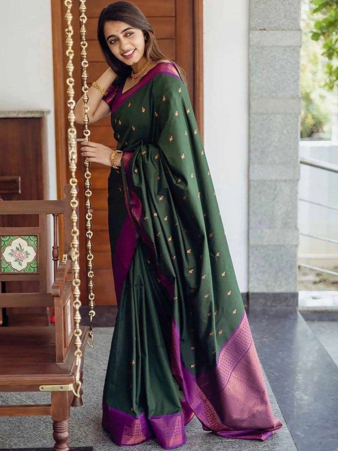 Moda Rapido Ethnic Motifs Woven Design Zari Banarasi Saree - view 1
