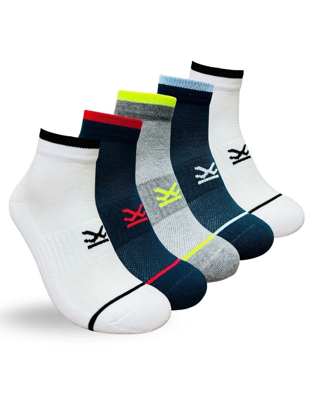 WROGN Unisex Pack Of 5 Assorted Ankle-Length Socks