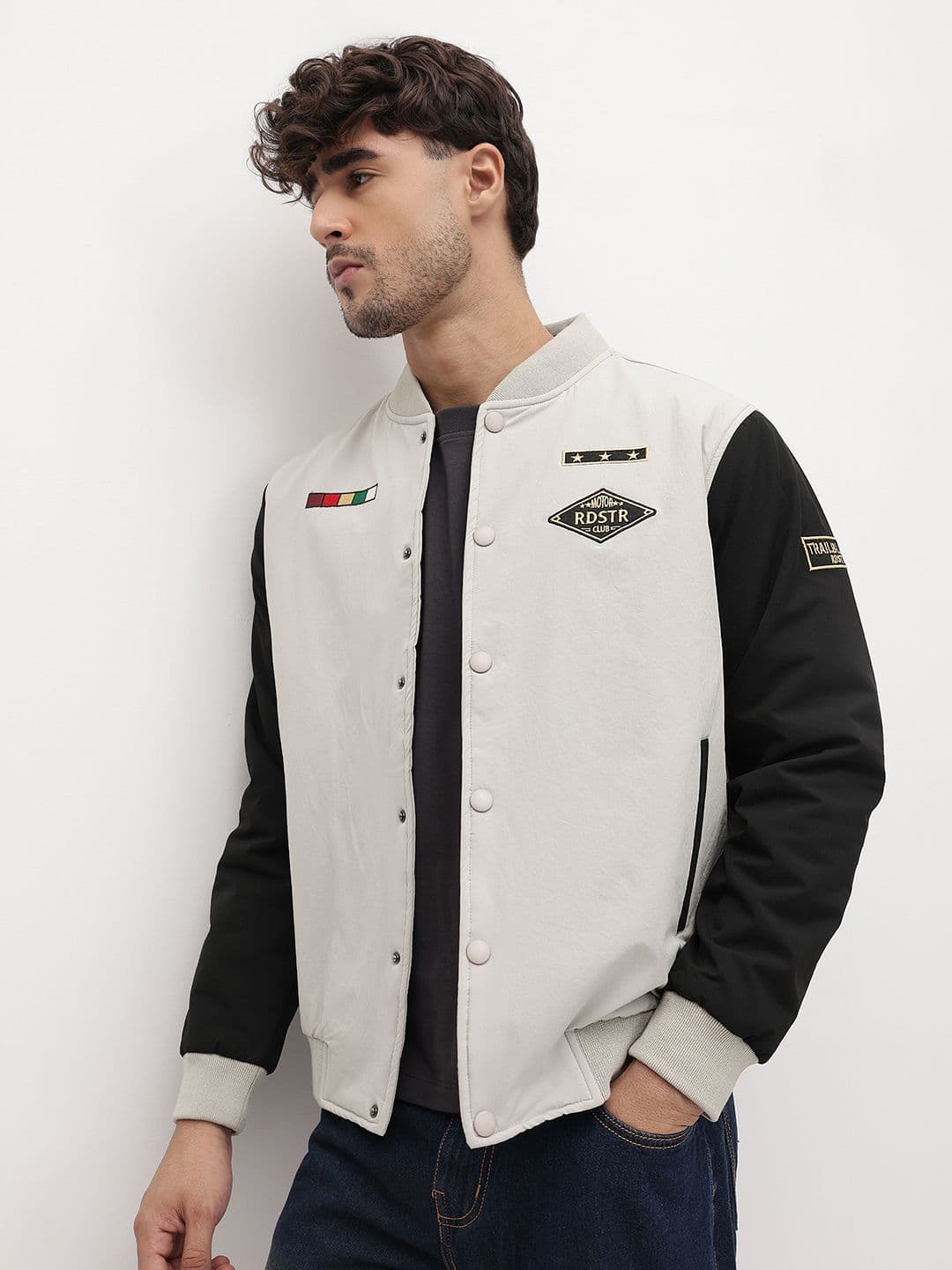 The Roadster Life Co. Bomber Jacket with Applique Details - view 1