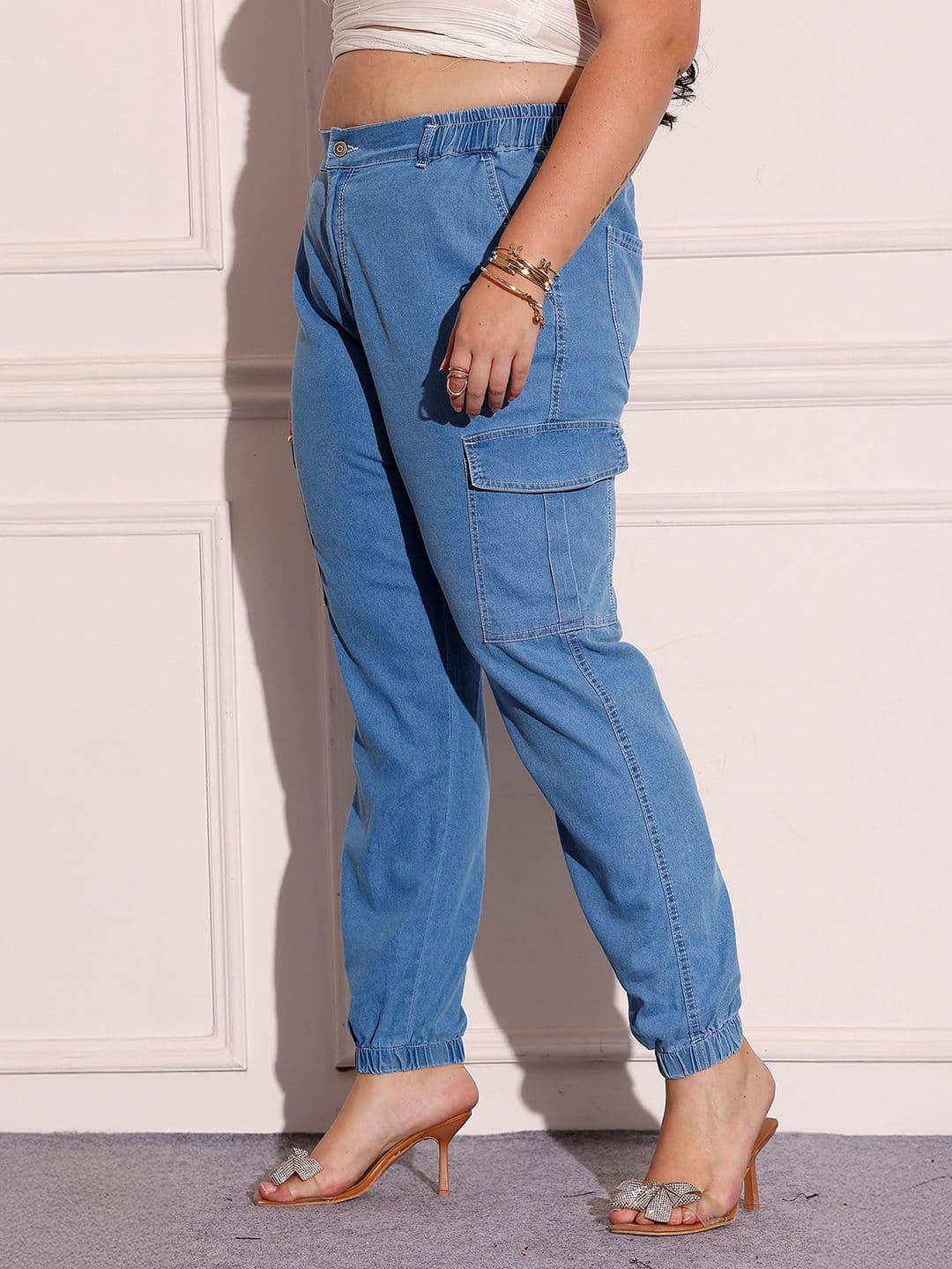 Miss Chase A+ Plus Size Women High Rise Regular Stretchable Light Weight Denim joggers - view 1