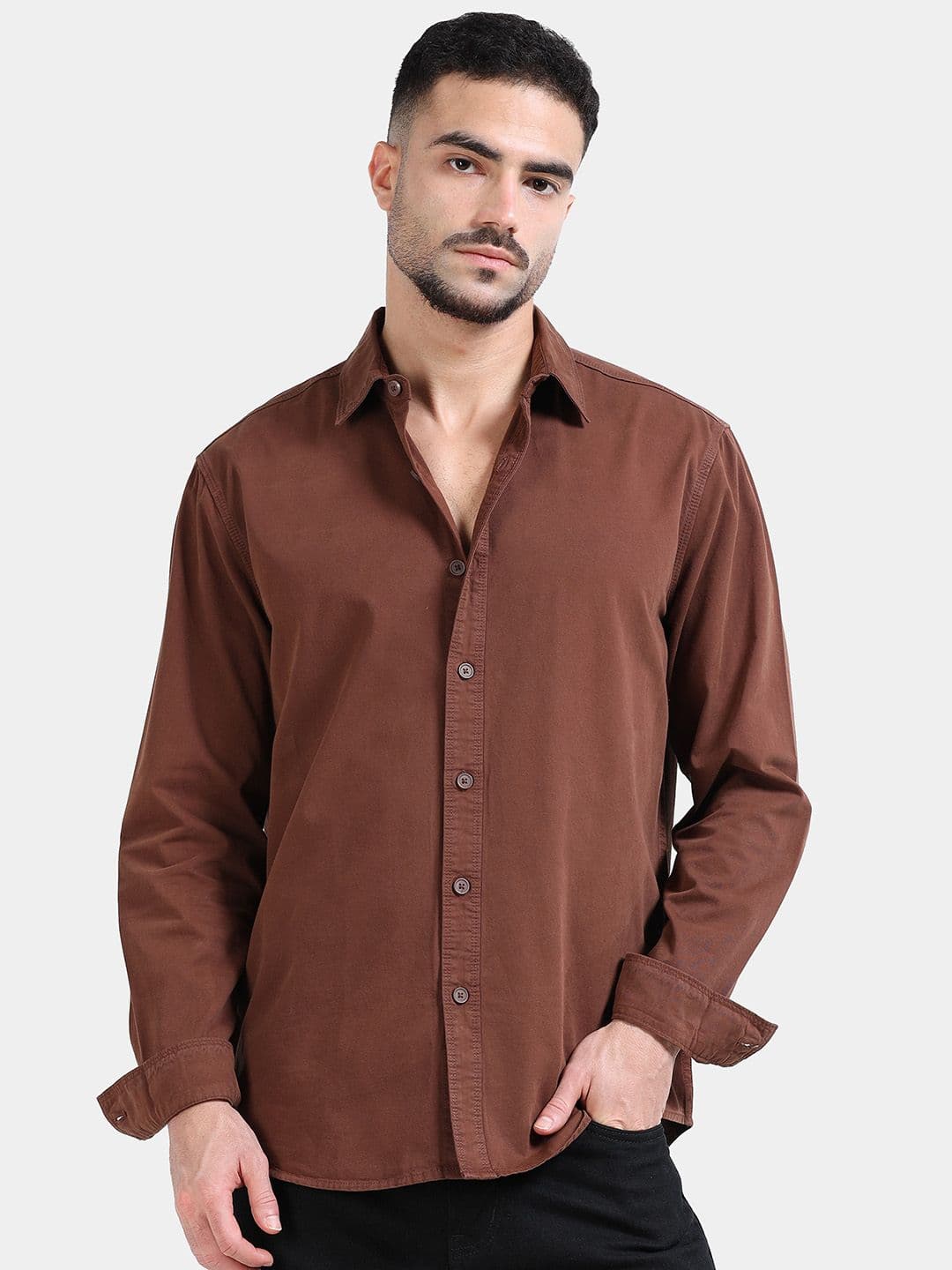 StitchX Men Full Sleeve Core Essentials Twill Over-Dyed Shirt - view 1