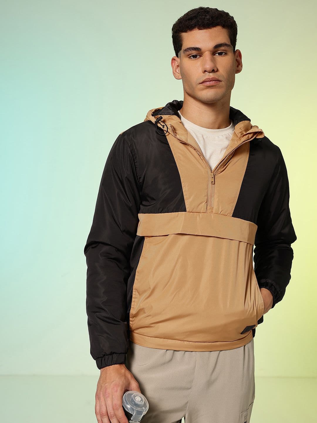 HRX by Hrithik Roshan Colourblocked Hooded Puffer Jacket - view 1