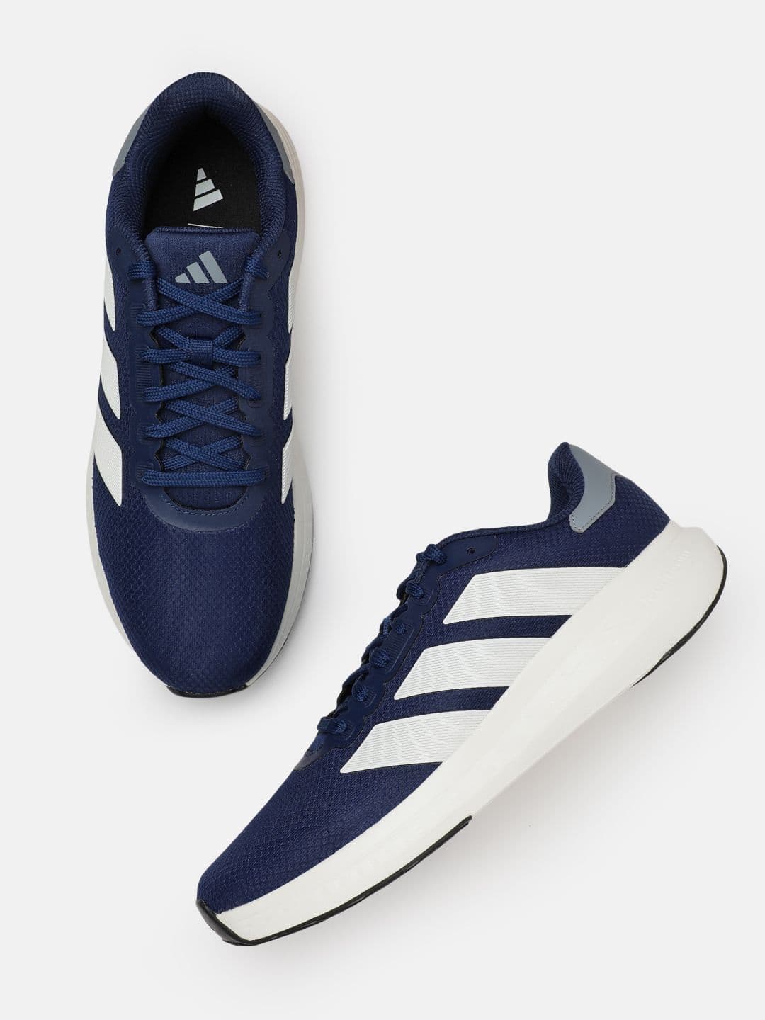 ADIDAS Men Woven Design Round-Toe Aero Surge Stride Running Shoes with Striped Detail - view 1