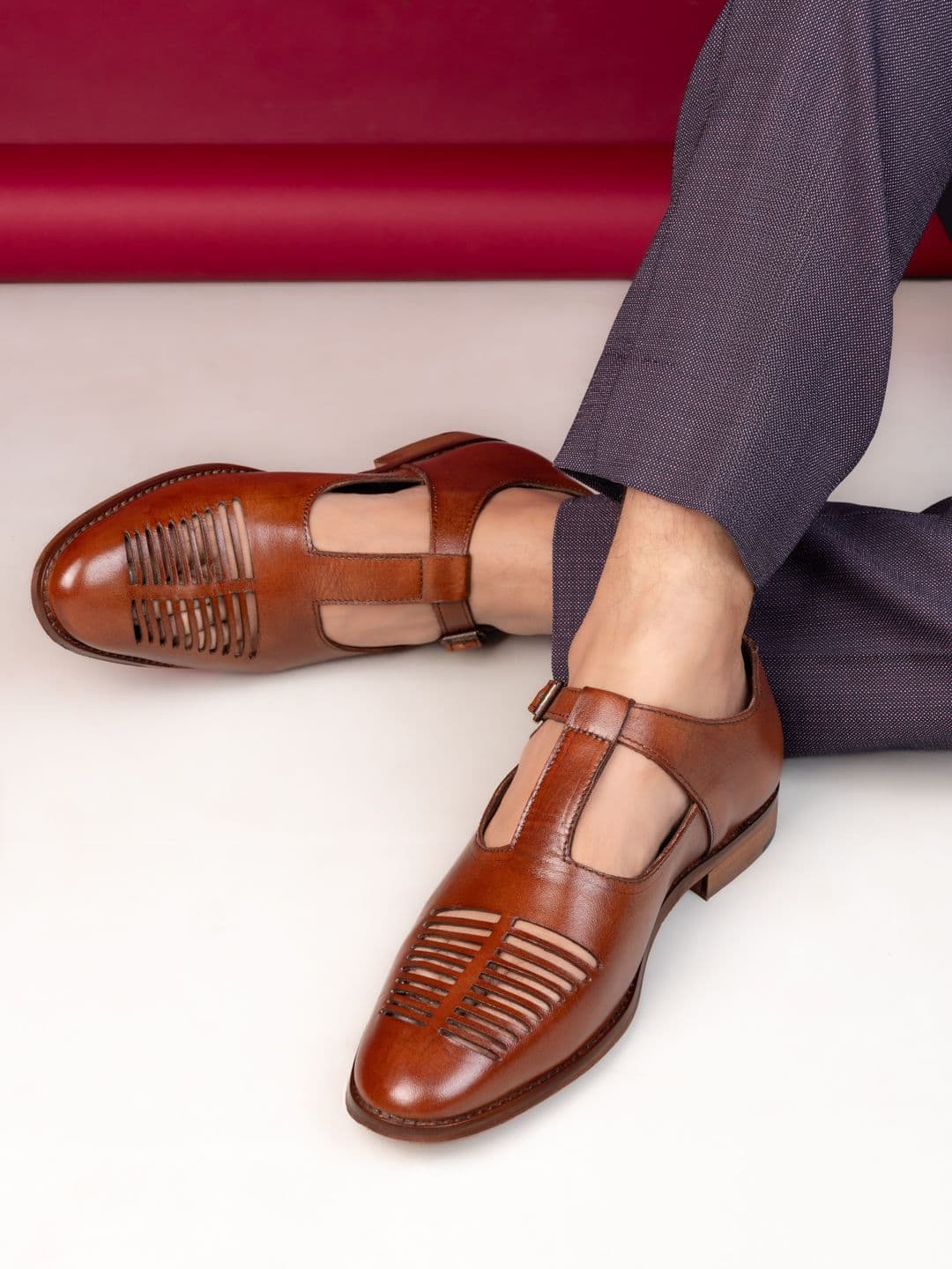 House of Pataudi Men Leather Casual Shoe-Style Sandals - view 1
