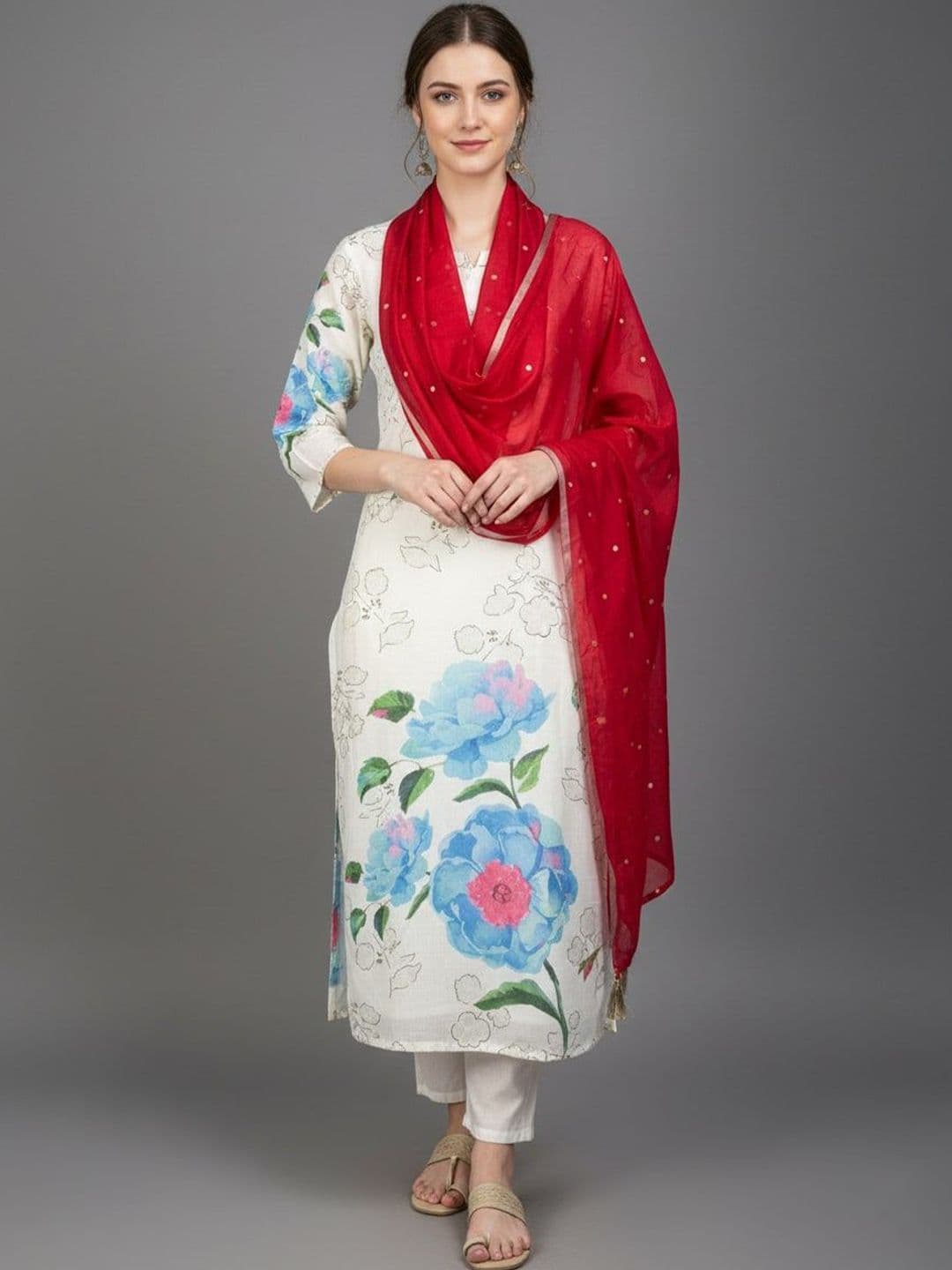 Sangria Women Chanderi Polka Dot Printed Dupatta - view 1
