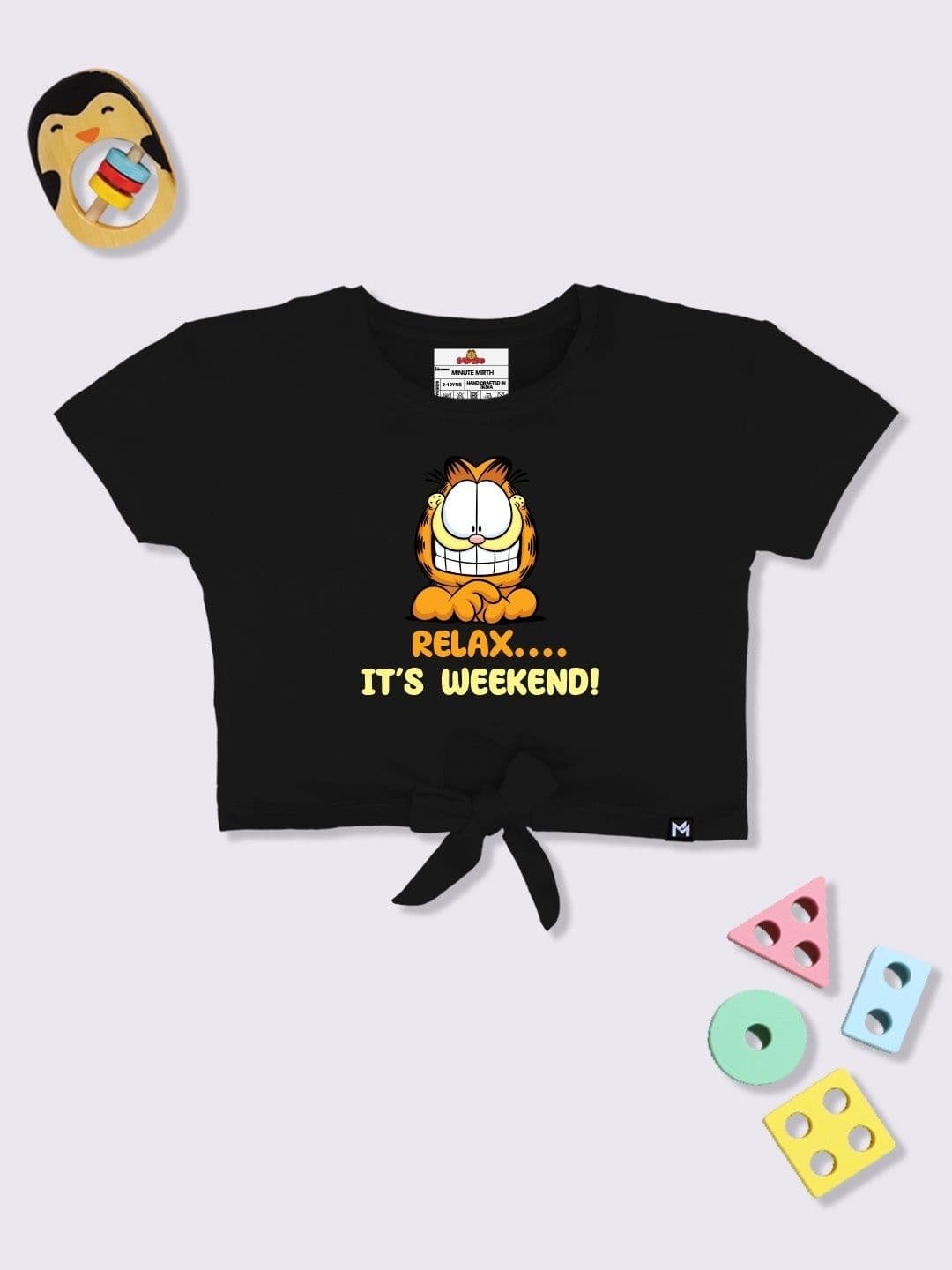 YK X Minute Mirth Garfield Printed Crop Top - view 1