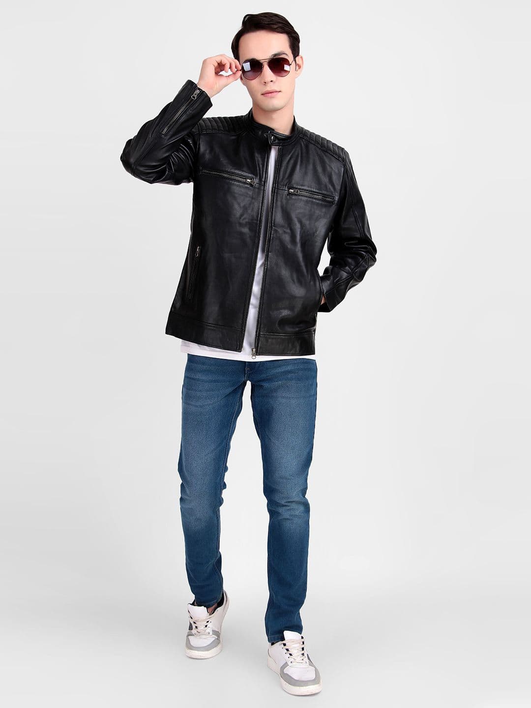 MaheTri Heritage Classic Black Leather Jacket - view 1