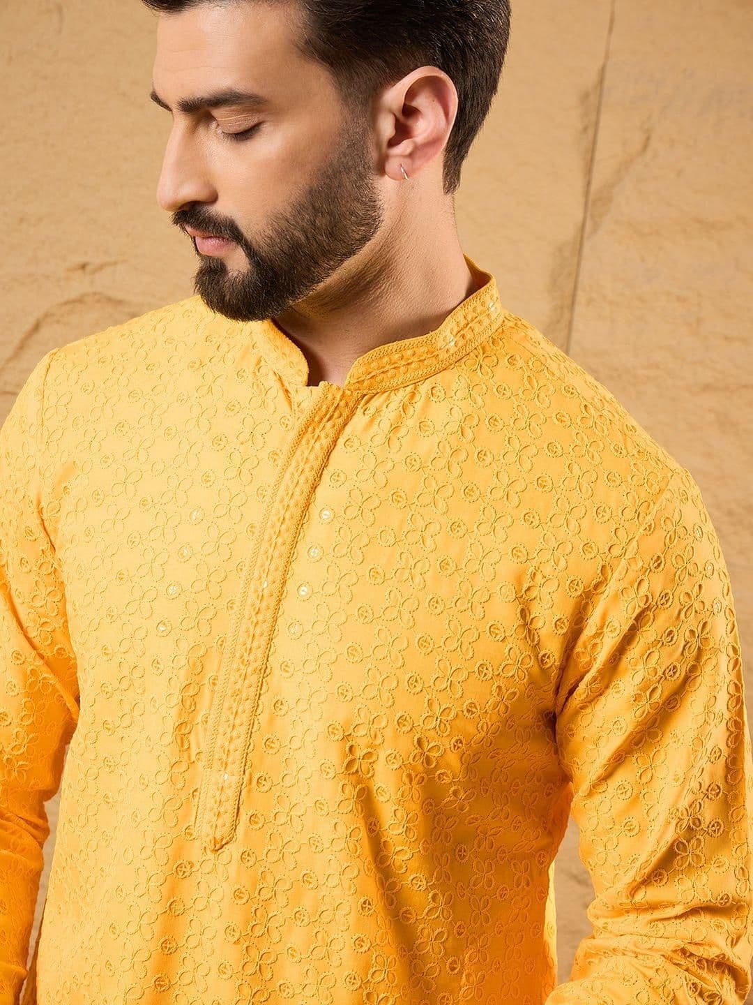 Ethnic Bay Men Embellished Festive Straight Kurta - view 1