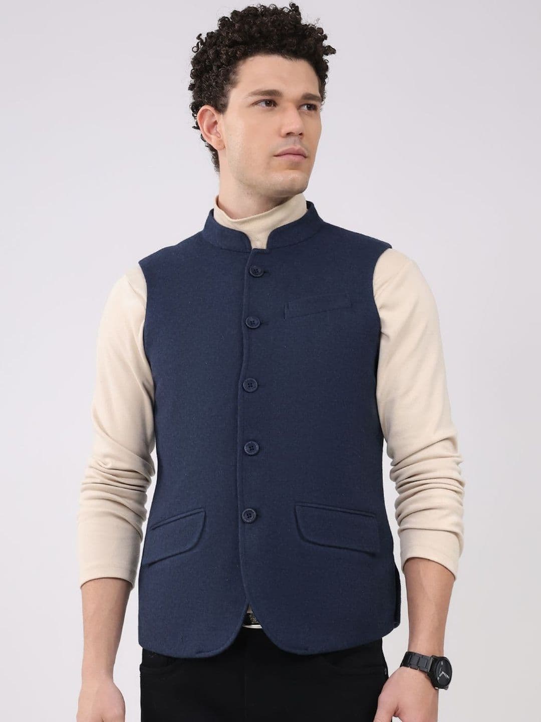 Monte Carlo Men Geometric Woollen Puffer Jacket - view 1