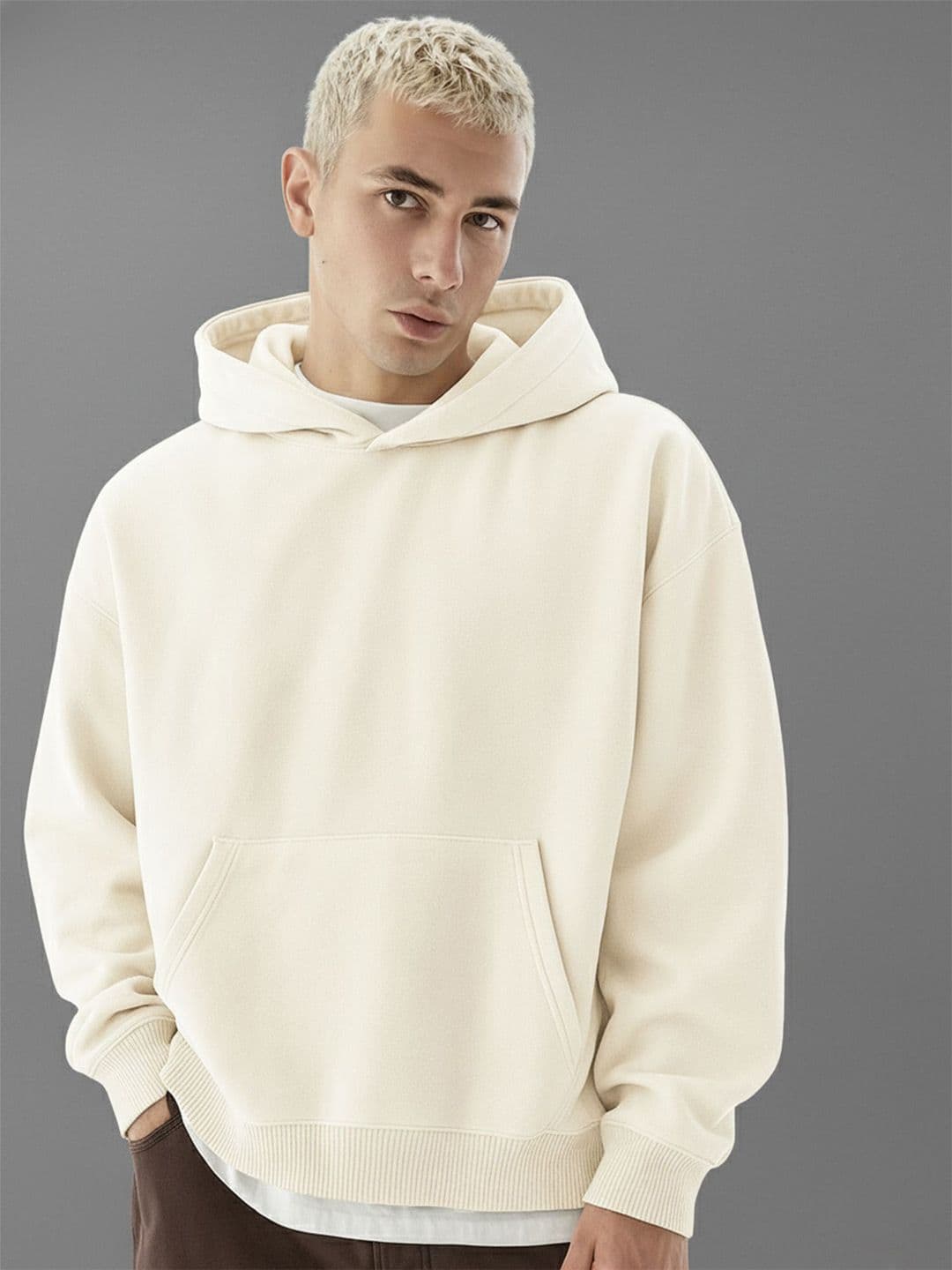 Maniac Men Solid Hooded Sweatshirt - view 1