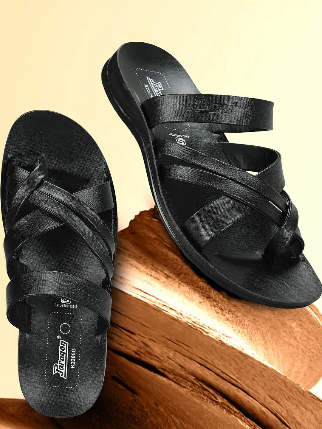 Paragon Men Comfort Slip-on Black Sandals - view 1