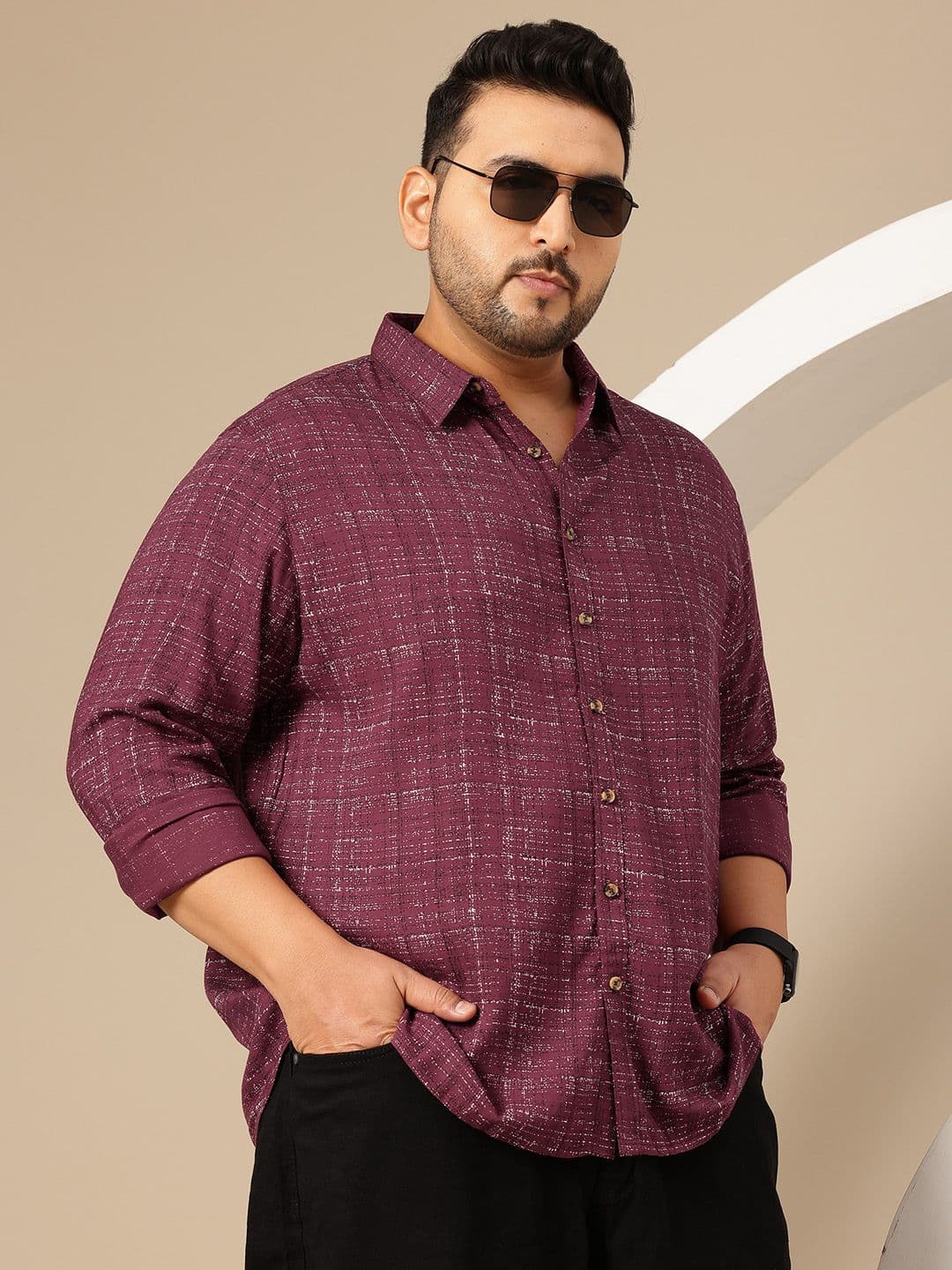Sztori Plus Size Abstract Printed Casual Shirt - view 1