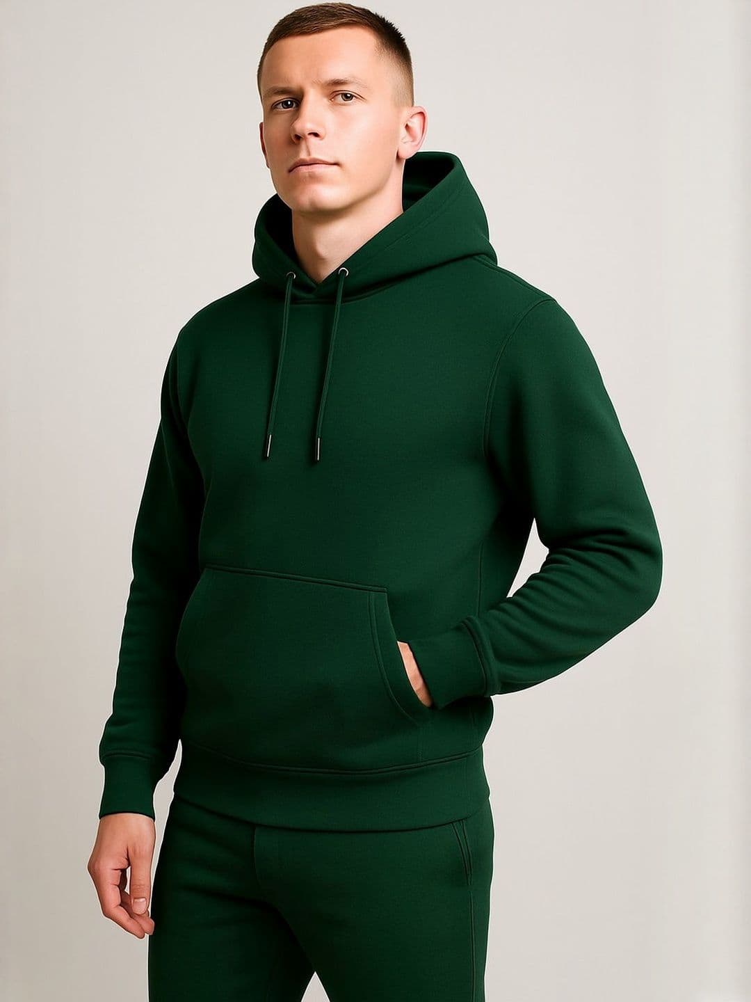 ULLAS Men Solid Hooded Sweatshirt & Jogger Tracksuit