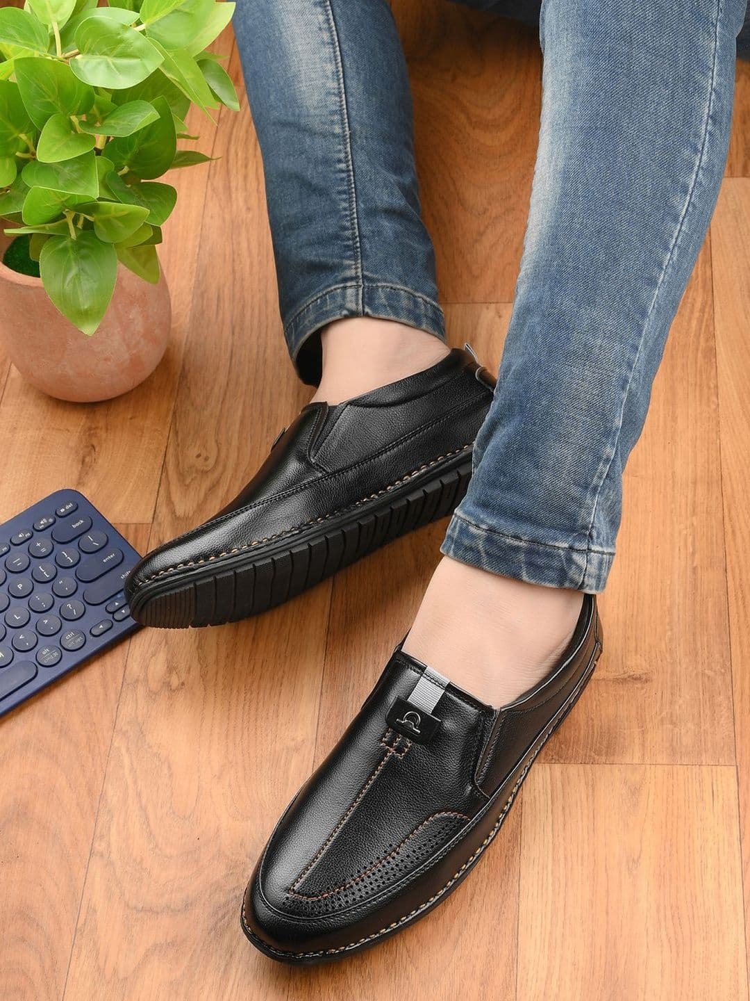 HERE&NOW Men PU Slip-On Loafers Shoes - view 1