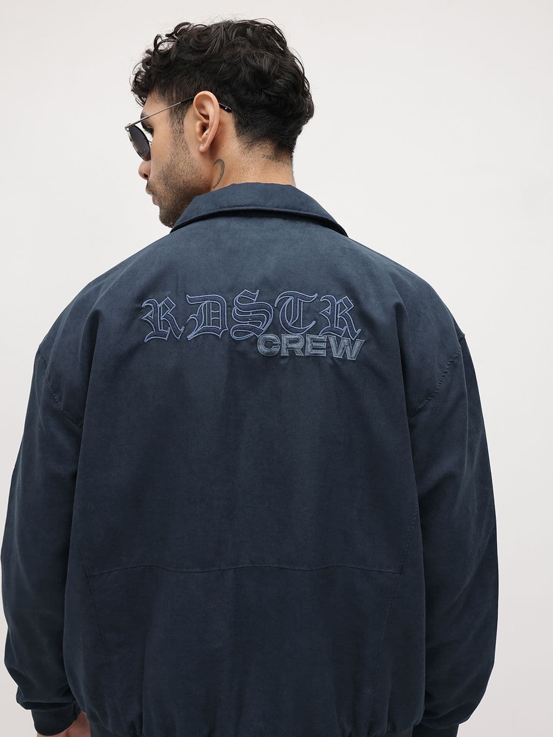 The Roadster Life Co. Typography Embroidered Suede Finish Bomber Jacket - view 1