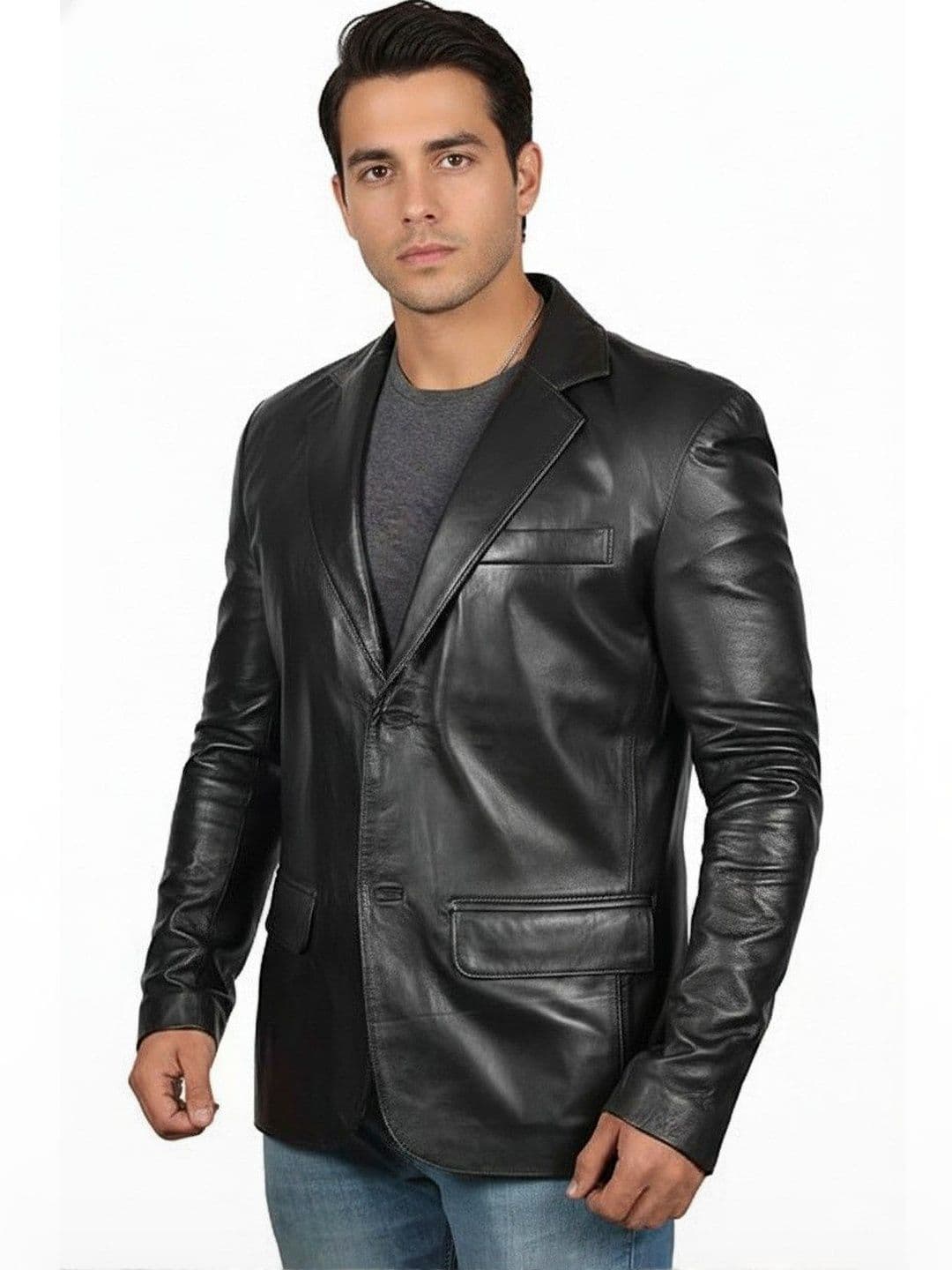SHIVAM ENTERPRISSE Men Lapel Collar Solid Lightweight Leather Jacket - view 1
