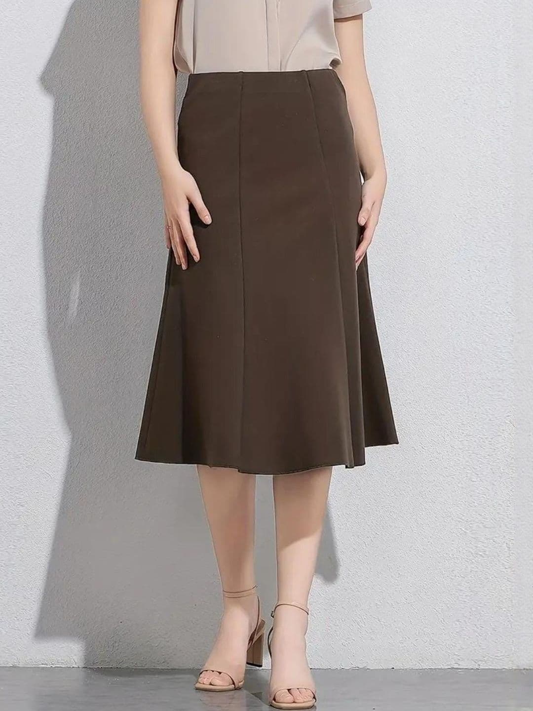 JINJIN FASHION Women A-Line Knee-Length Skirts with Slip-On Closure - view 1