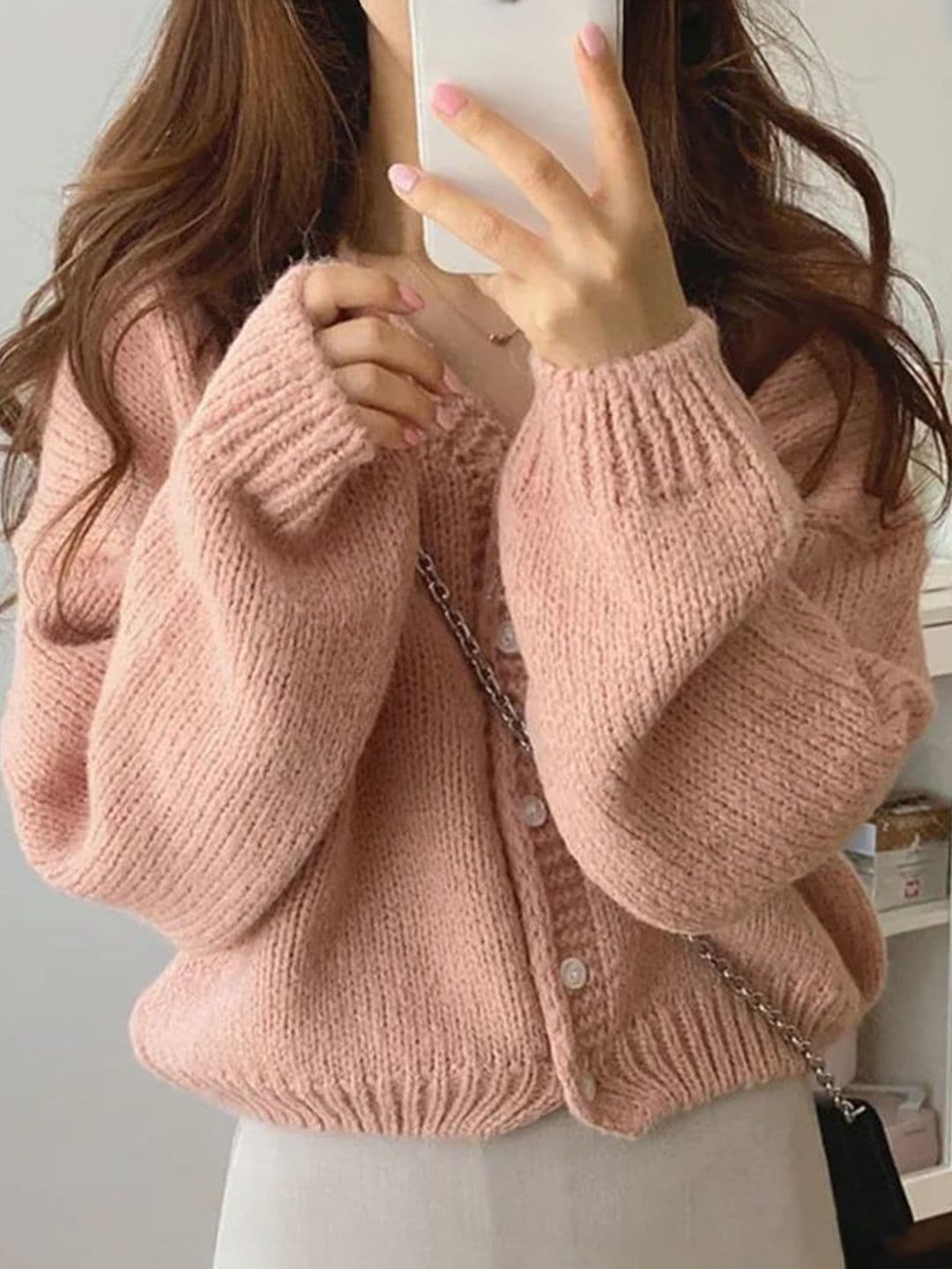 StyleCast x Revolte Self Design Shawl Collar Front-Open Sweater - view 1