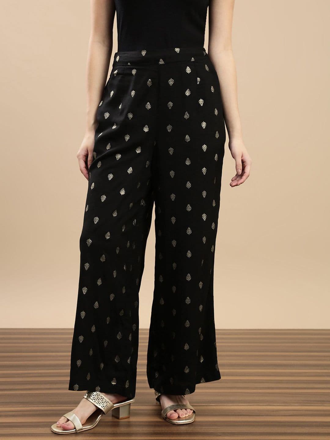 De Moza Floral Printed Wide Leg Palazzos - view 1