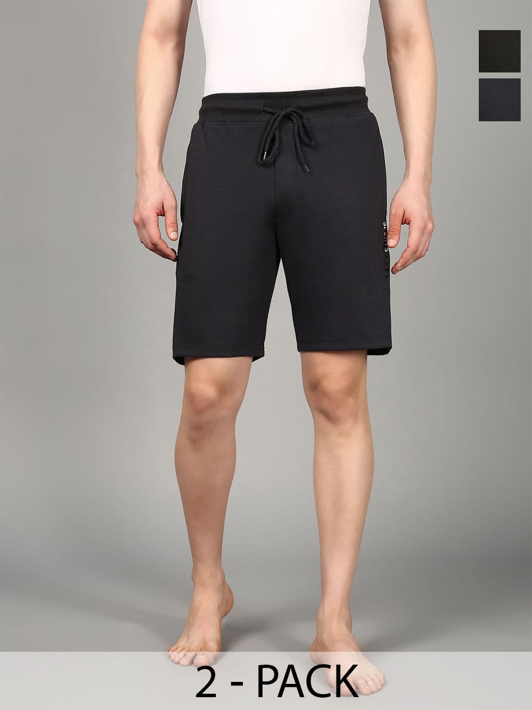 The Roadster Lifestyle Co. Men Pack Of 2 Cotton Mid-Rise Lounge Shorts - view 1