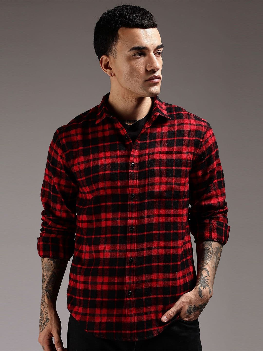 HERE&NOW Men Tartan Checks Checked Casual Shirt - view 1