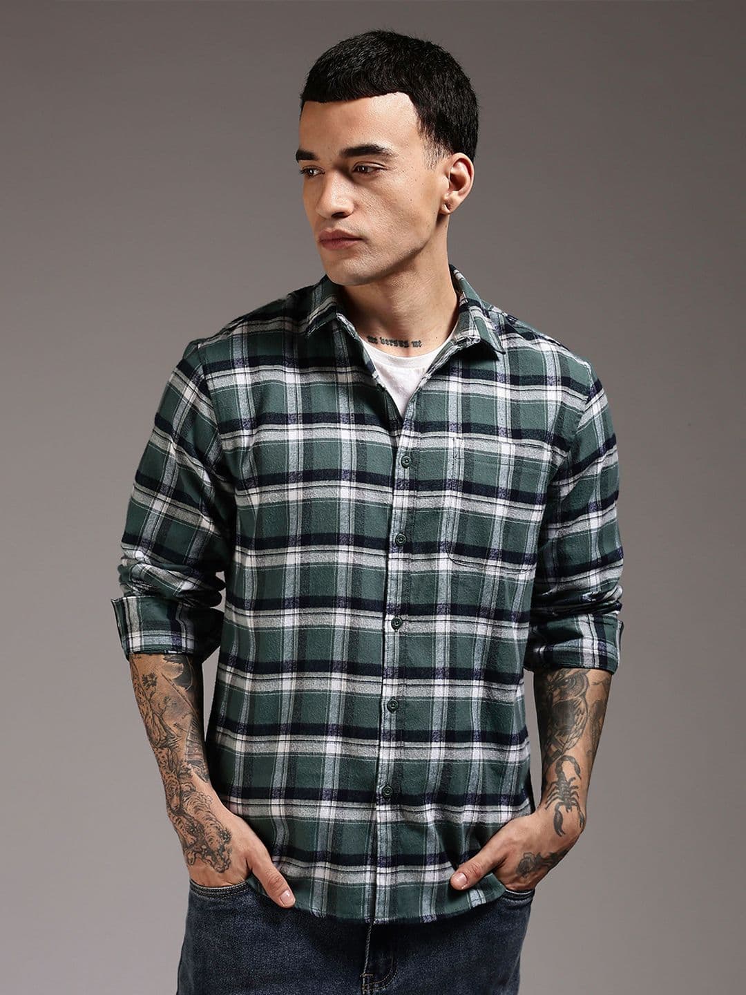 HERE&NOW Men Tartan Checks Checked Casual Shirt - view 1