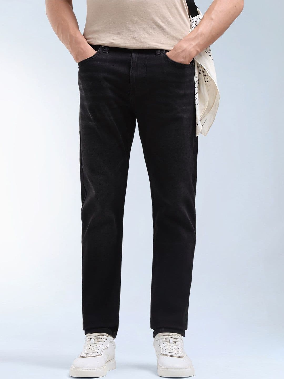 Flying Machine Men Tapered Fit Mid-Rise Light Fade Stretchable Jeans - view 1