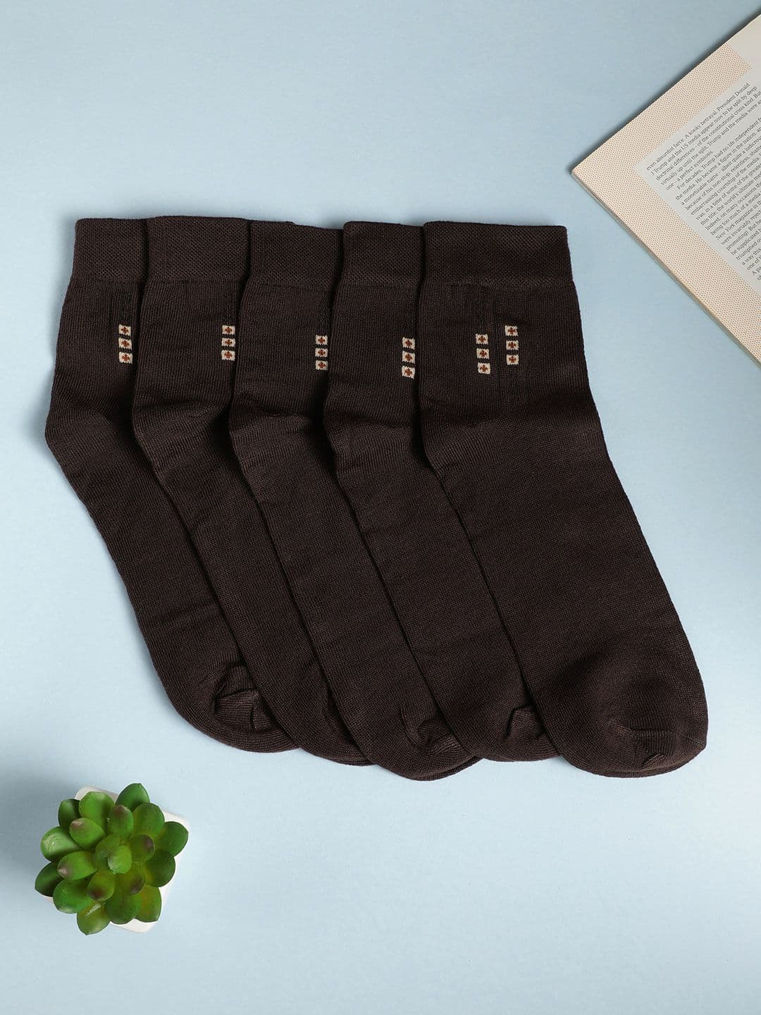 Teakwood Leathers Men Pack Of 5 Pure Cotton Above Ankle Length Socks - view 1
