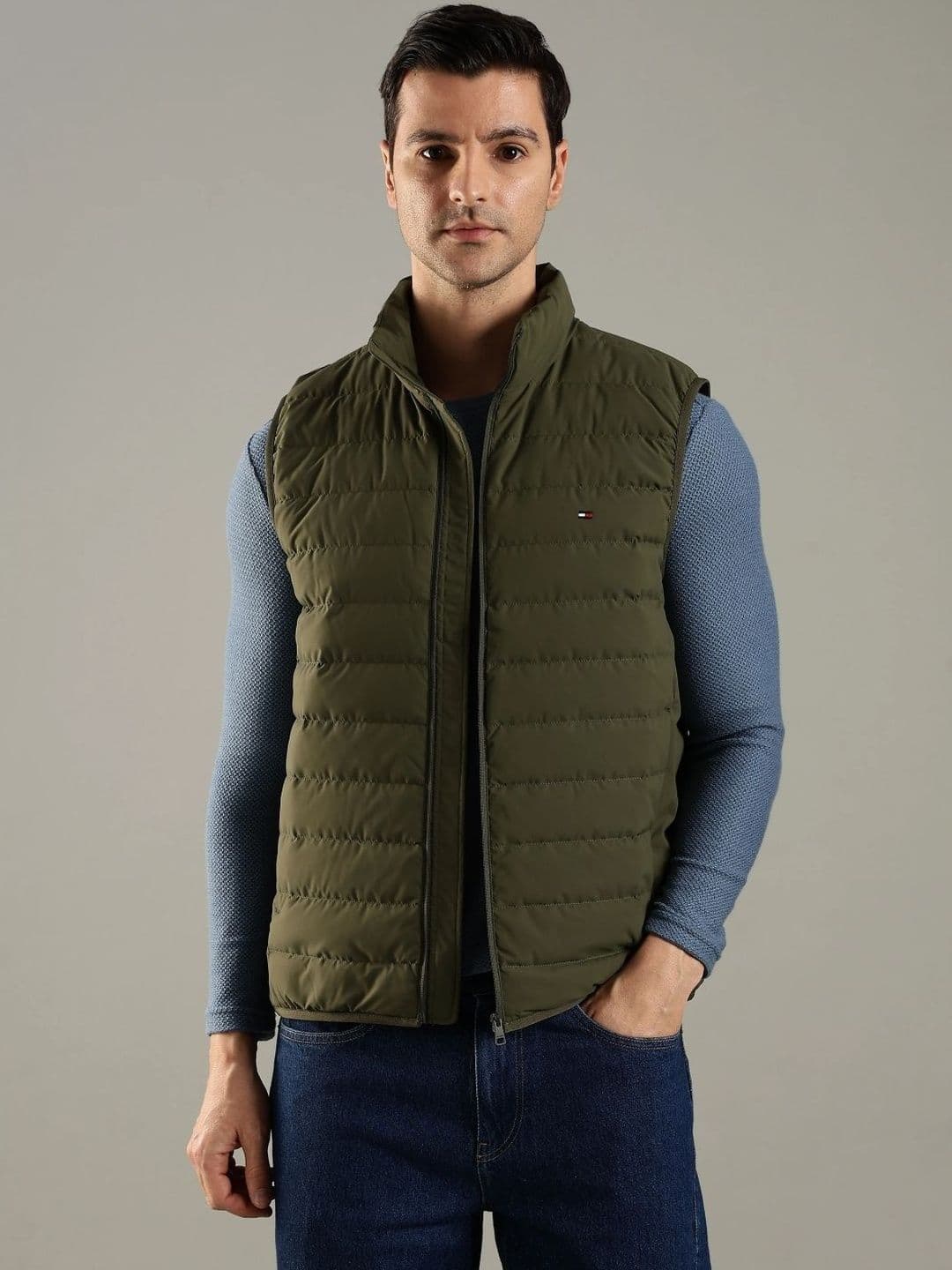 Tommy Hilfiger Men Green Quilted Regular Fit Polyester Jacket - view 1